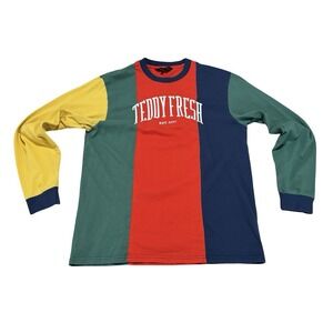 Teddy Fresh Colorblock Long Sleeve Shirt Size Medium 21 x 28
